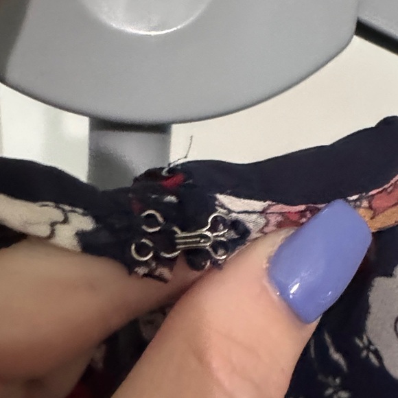 Greylin Navy and Red Floral Silk Mini Dress - Picture 10 of 13